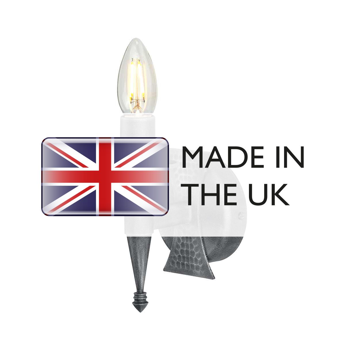 Saxon 1 Light Wall Light - Black/silver - Comet Lighting