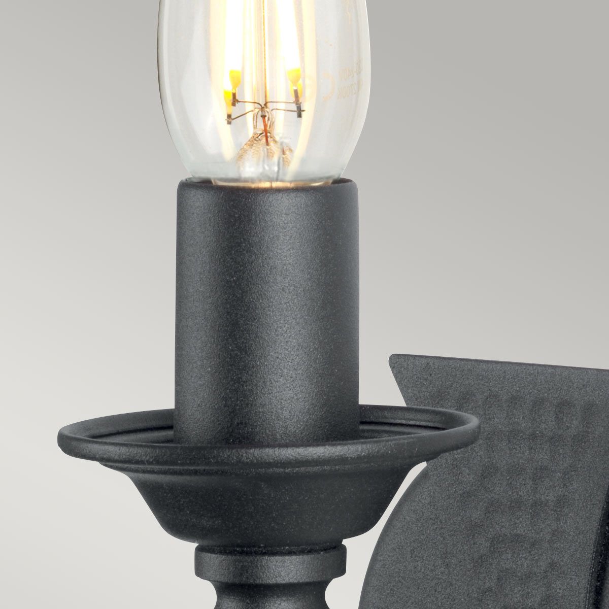 Saxon 1 Light Wall Light - Black - Comet Lighting