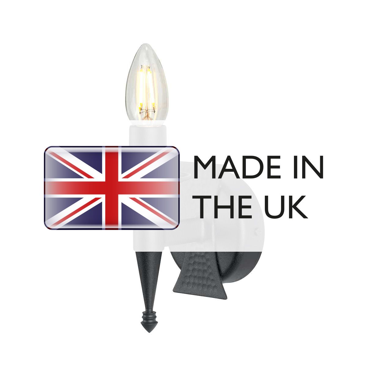 Saxon 1 Light Wall Light - Black - Comet Lighting