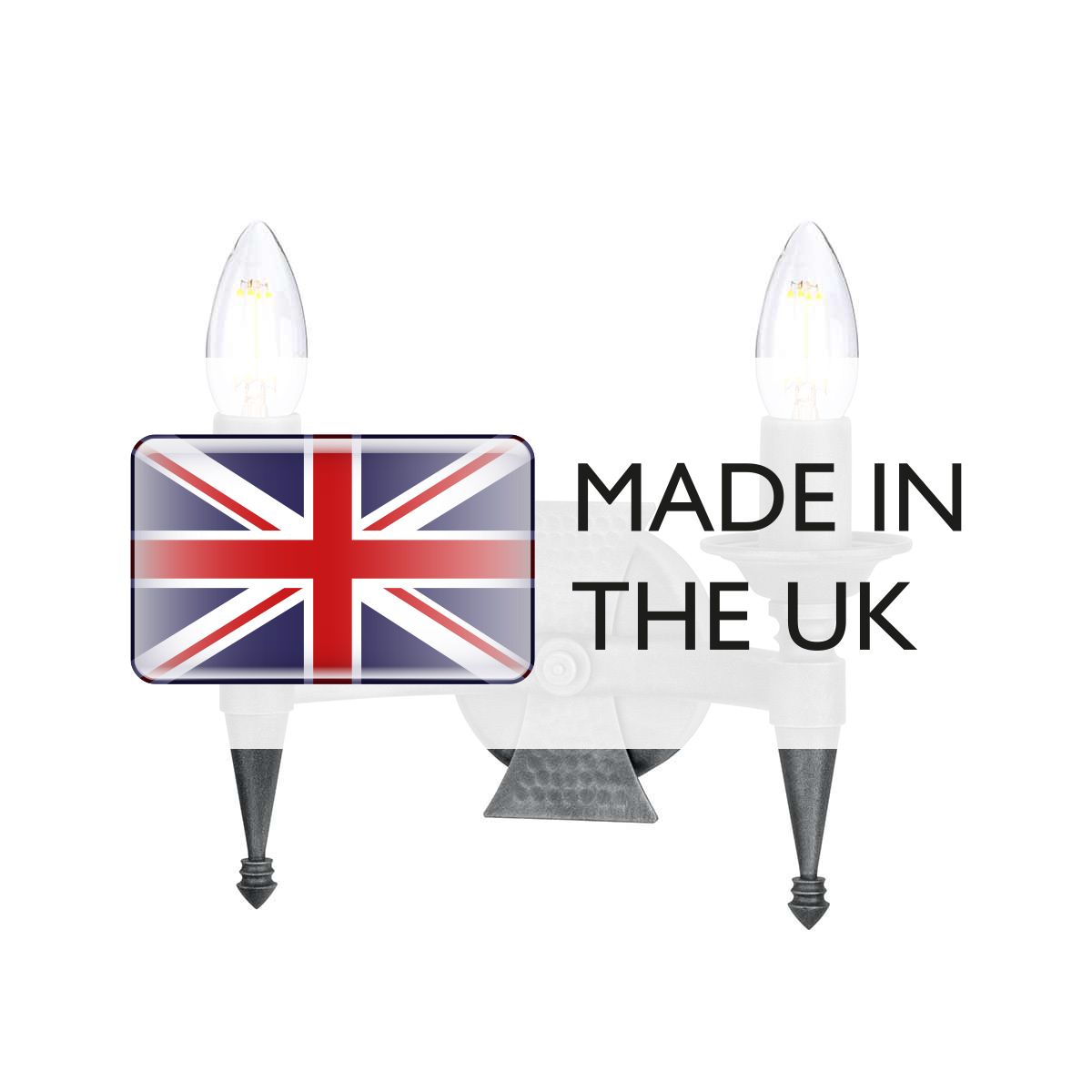 Saxon 2 Light Wall Light - Black/Silver - Comet Lighting