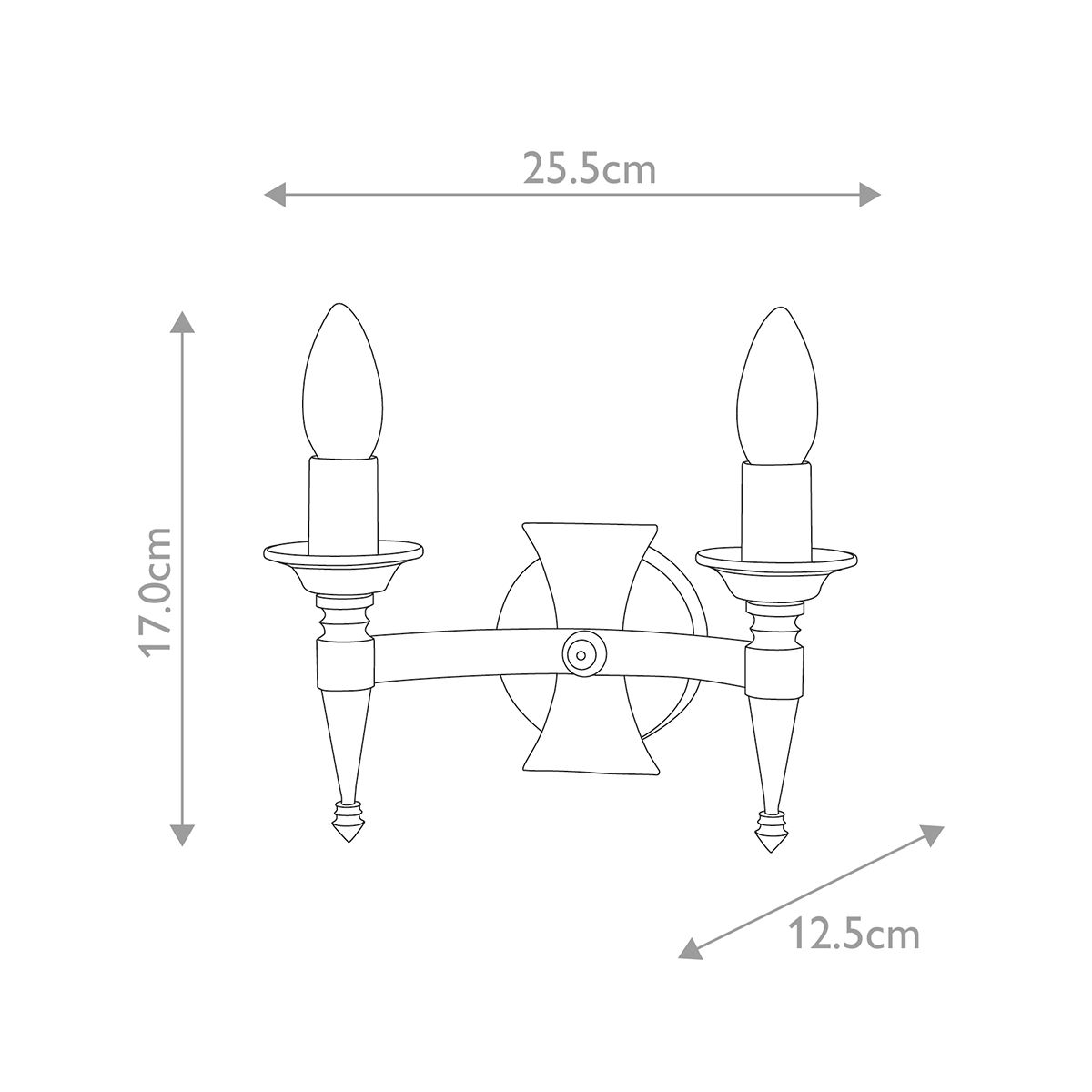 Saxon 2 Light Wall Light - Black - Comet Lighting