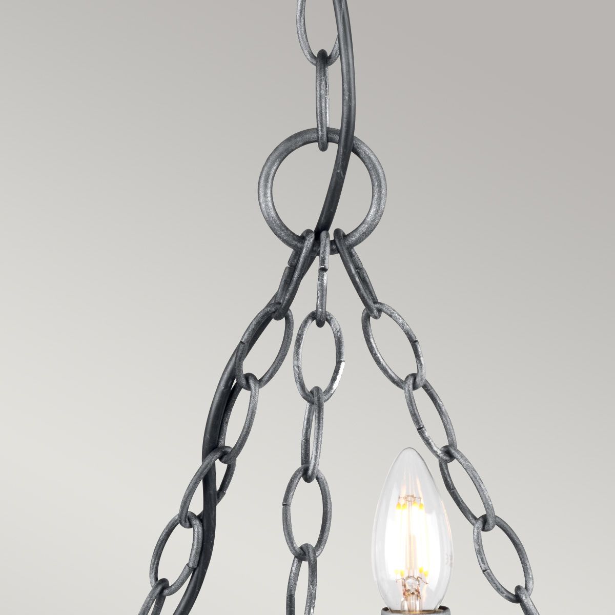 Saxon 3-Light Chandelier Black/Silver - Comet Lighting