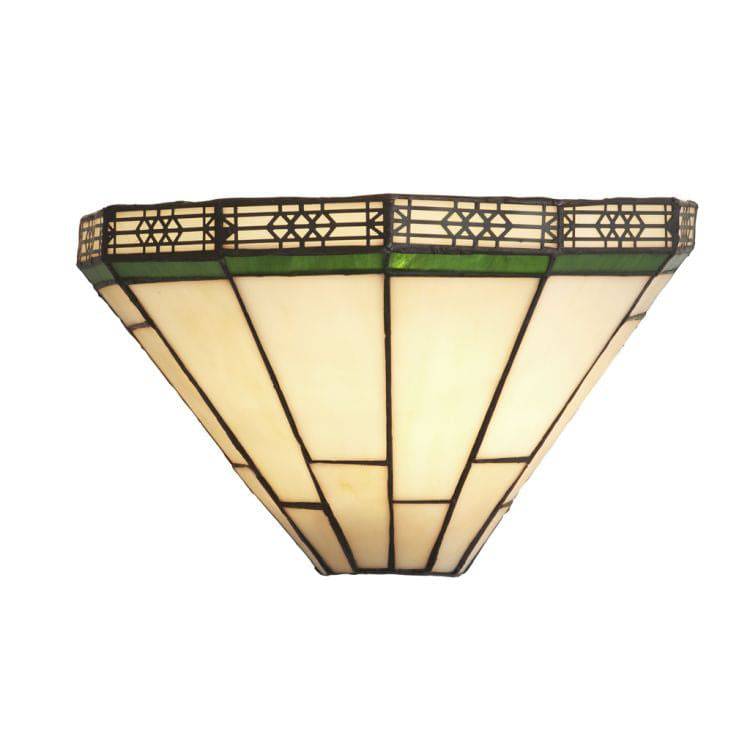 New York Wall Light- Brass & Tiffany Stained Glass - Comet Lighting