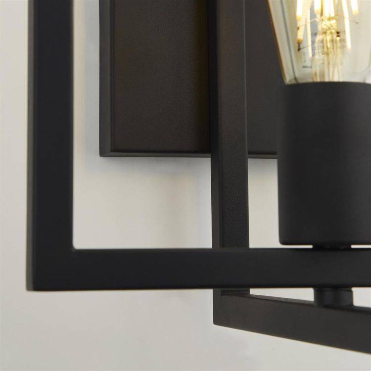 Plaza Adjustable Wall Light - Matt Black Metal - Comet Lighting