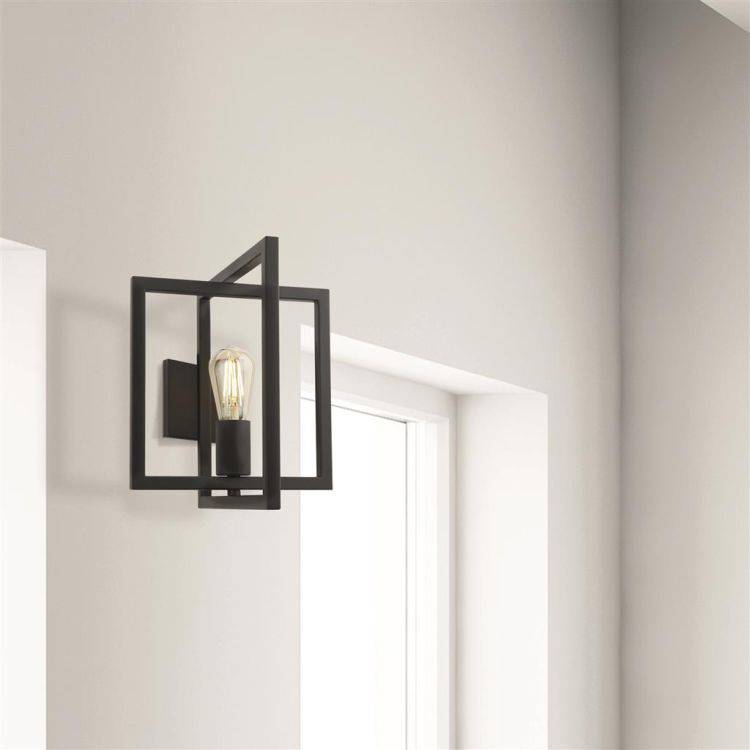 Plaza Adjustable Wall Light - Matt Black Metal - Comet Lighting