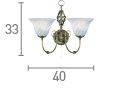 Searchlight Cameroon Brass 2 Light Wall Bracket Glass Shades - Comet Lighting