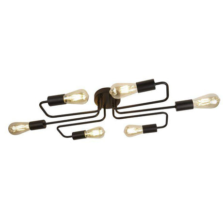 Searchlight Circuit 6Lt Ceiling Flush| Matt Black - Comet Lighting