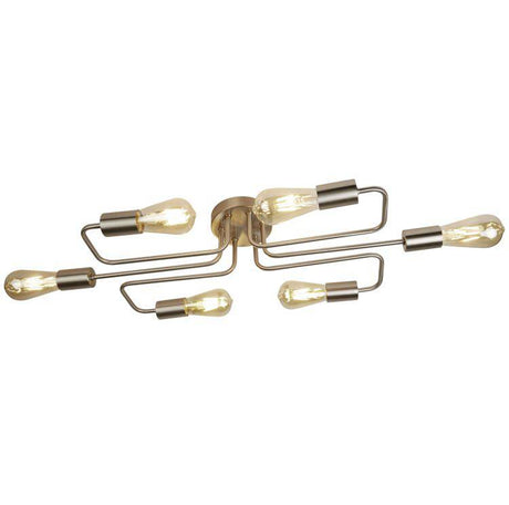 Searchlight Circuit 6Lt Ceiling Flush| Satin Silver - Comet Lighting