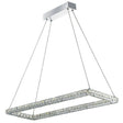 Searchlight Clover LED Chrome Rectangle Ceiling Light Crystal Trim - Comet Lighting