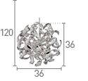 Searchlight Curls Chrome 6 Light Ceiling Crystal Beads - Comet Lighting