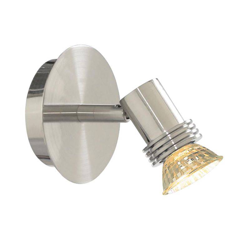 Searchlight Decco 1lt Spotlight - Satin Silver - Comet Lighting