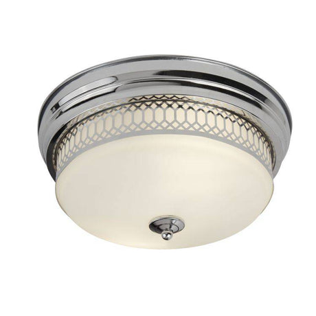 Searchlight Edinburgh 2Lt Flush - Chrome With Opal Glass. IP44 - Comet Lighting