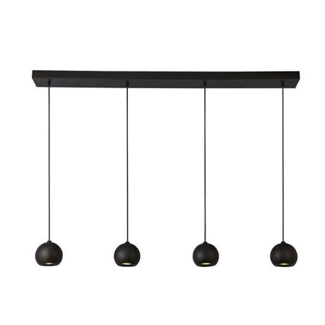 Searchlight Eindhoven 4Lt Bar Ceiling Pendant - Black Metal - Comet Lighting
