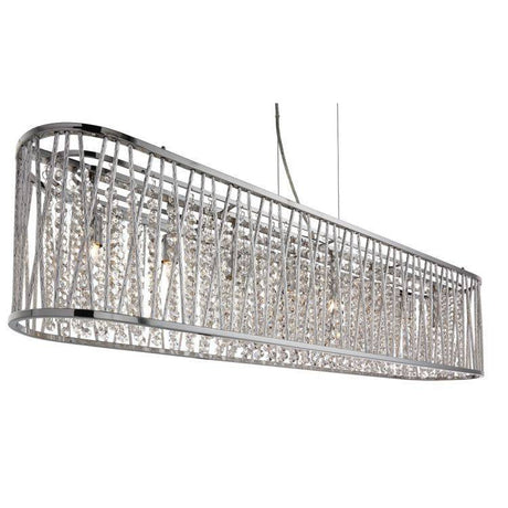 Searchlight Elise Chrome 8 Light Crystal Button Drops - Comet Lighting