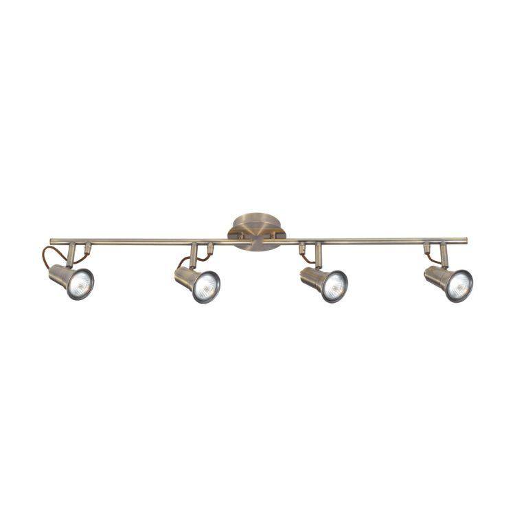Searchlight Eros Brass 4 Light Ceiling Spotlight - Comet Lighting