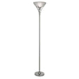 Searchlight Linea Silver Floor Lamp Centre Dome Glass - Comet Lighting