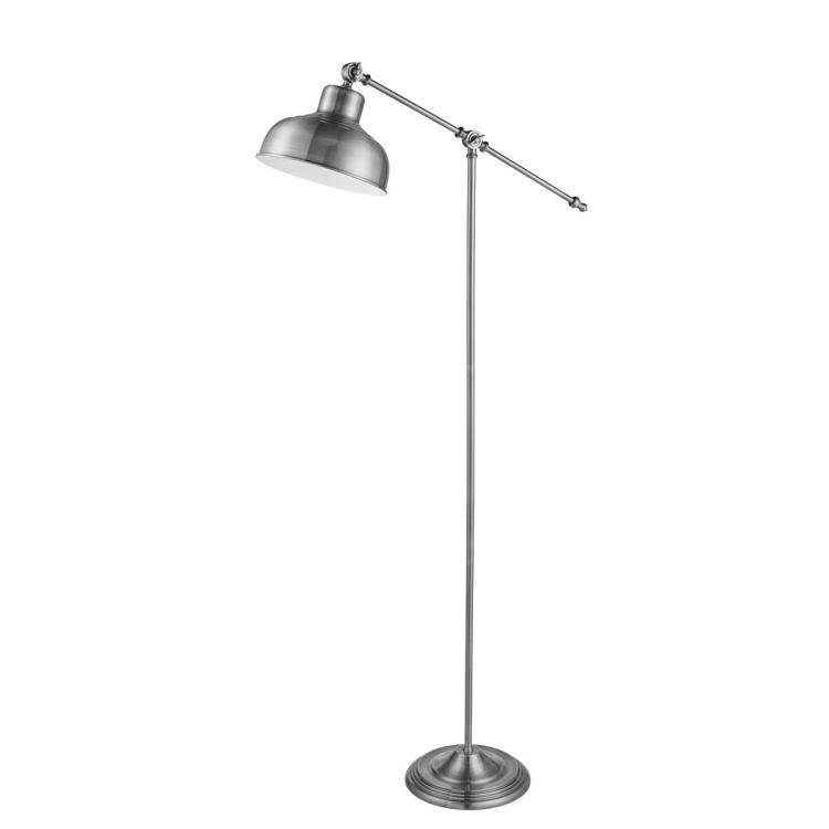 Searchlight Macbeth Satin Silver Adjustable Floor Lamp (2028SS) - Comet Lighting