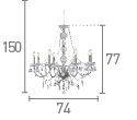 Searchlight Marie Therese 8 Light Chandelier Crystal Drops - Comet Lighting