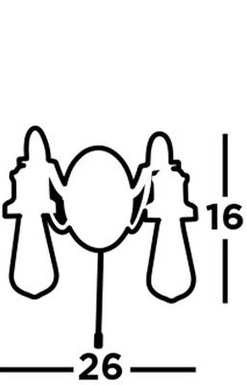 Searchlight Olivia 2Lt Wall Light - Satin Silver & Braided Black Cable - Comet Lighting