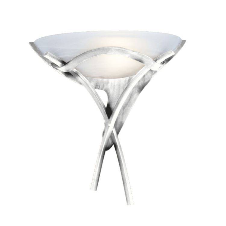 Searchlight Olympia Silver Wall Light White Alabaster Glass - Comet Lighting