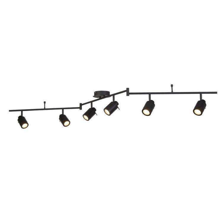 Searchlight Samson 6Lt Split Bar Bathroom Spotlight- Black Metal| IP44 - Comet Lighting