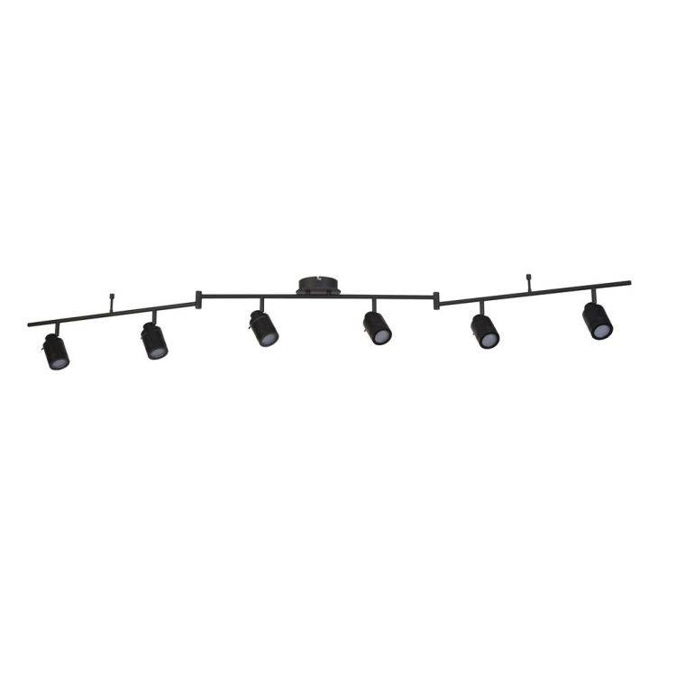 Searchlight Samson 6Lt Split Bar Bathroom Spotlight- Black Metal| IP44 - Comet Lighting