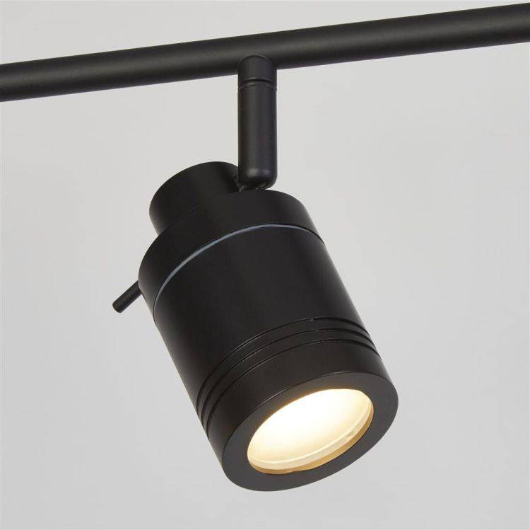 Searchlight Samson 6Lt Split Bar Bathroom Spotlight- Black Metal| IP44 - Comet Lighting