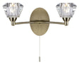 Searchlight Sierra Brass 2 Light Wall Bracket Sculptured Shades - Comet Lighting