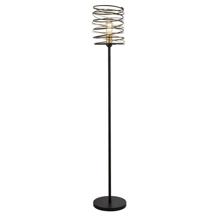 Searchlight Spring Floor Lamp - Black & Gold - Comet Lighting