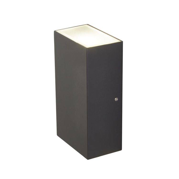 Searchlight Stirling LED Outdoor Wall Light -Die Cast Grey Aluminium - Comet Lighting