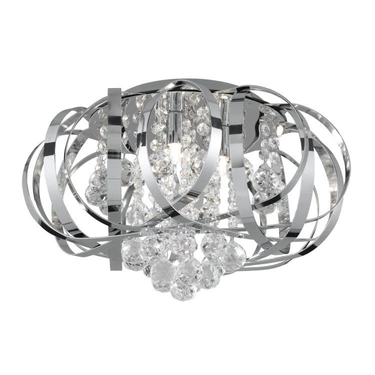 Searchlight Tilly Chrome 3 Light Inter Twining Glass Balls - Comet Lighting