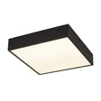 Searchlight Zeus Flush Bathroom Ceiling Light - Black Metal & Opal| IP44 - Comet Lighting