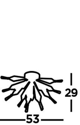 Starburst 3Lt Semi Flush - Chrome with Clear Glass Beads - Comet Lighting