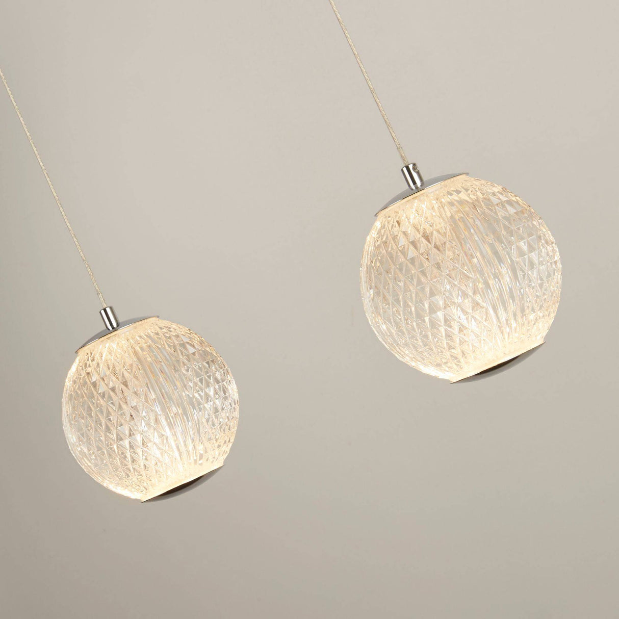 Allure 5Lt Bar Pendant - Chrome Metal & Clear Acrylic - Comet Lighting