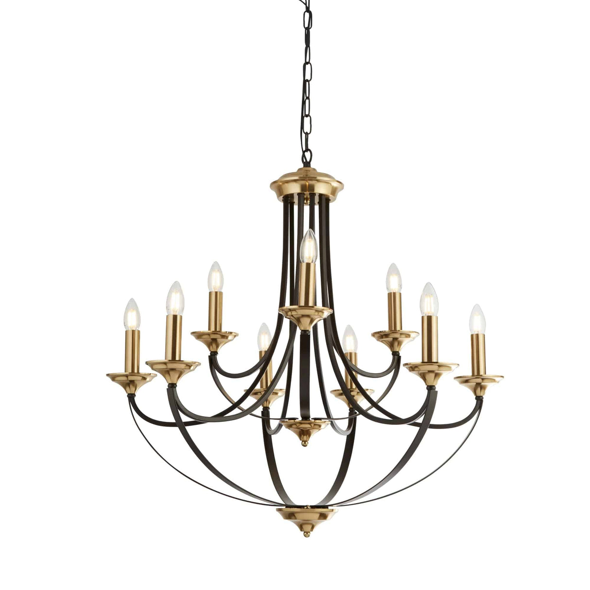 Belfry 9Lt Pendant - Dark Bronze & Brown Metal - Comet Lighting