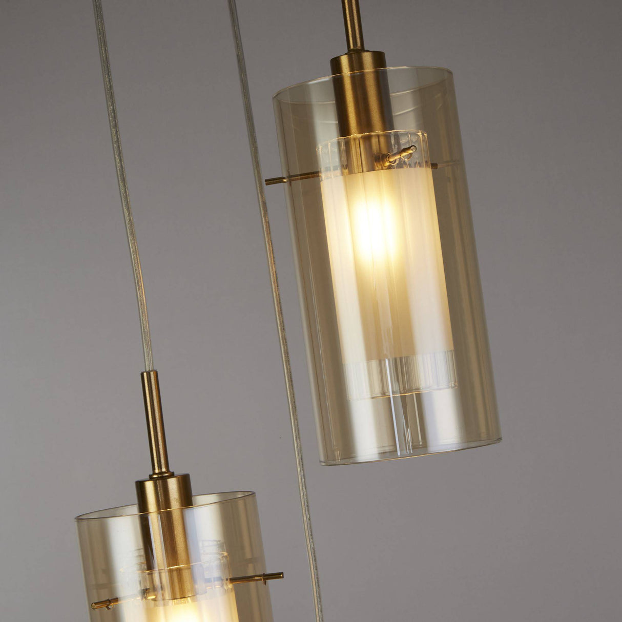 Duo III 3Lt Multi-Drop - Bronze Metal & Champagne Glass - Comet Lighting