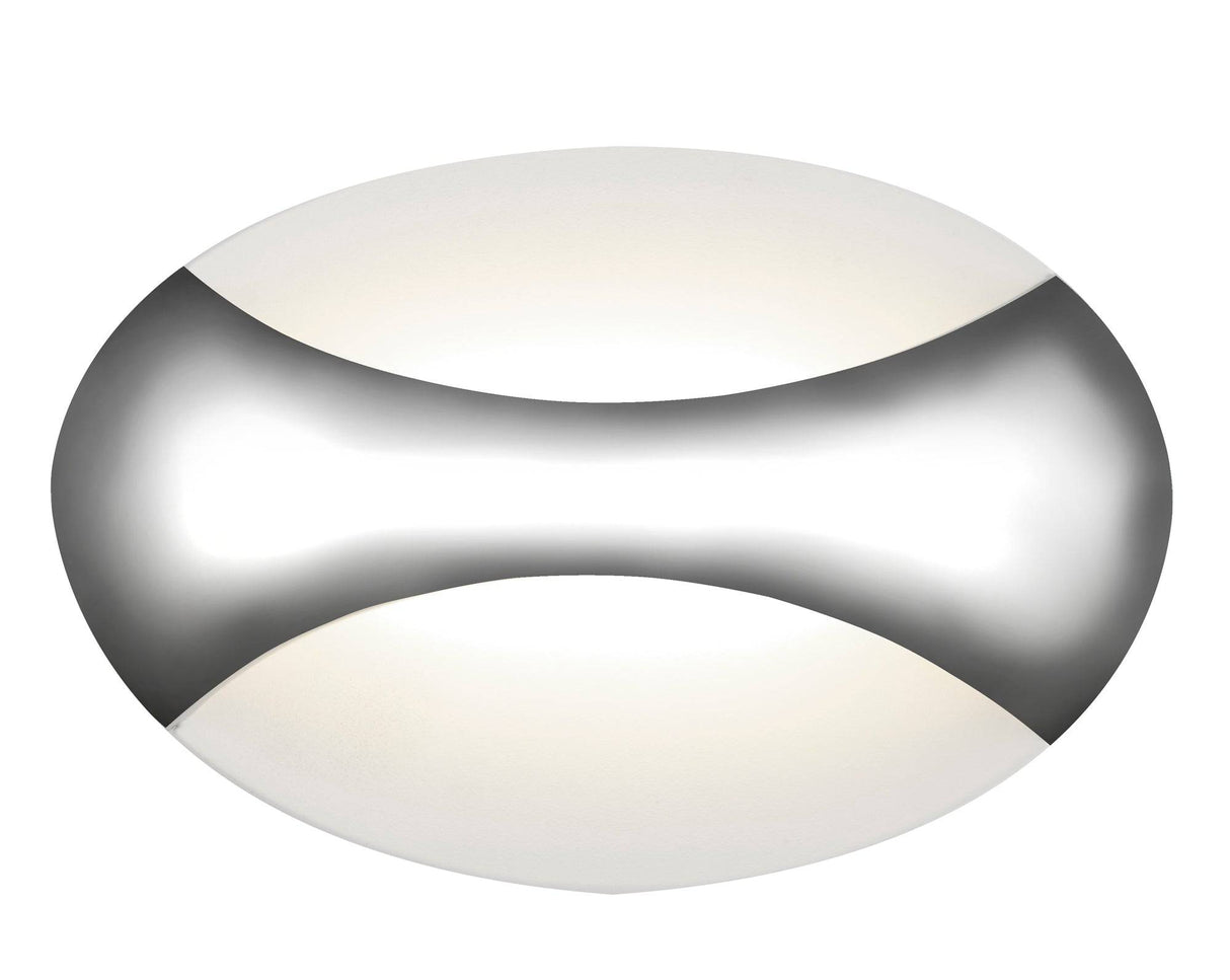 Glow LED Wall Light Oval - Chrome/Sand White - Comet Lighting