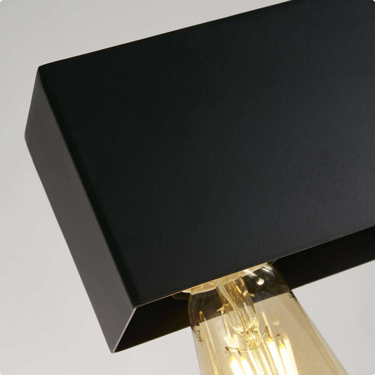 Piano 5Lt Diner Bar Pendant - Matt Black Metal - Comet Lighting