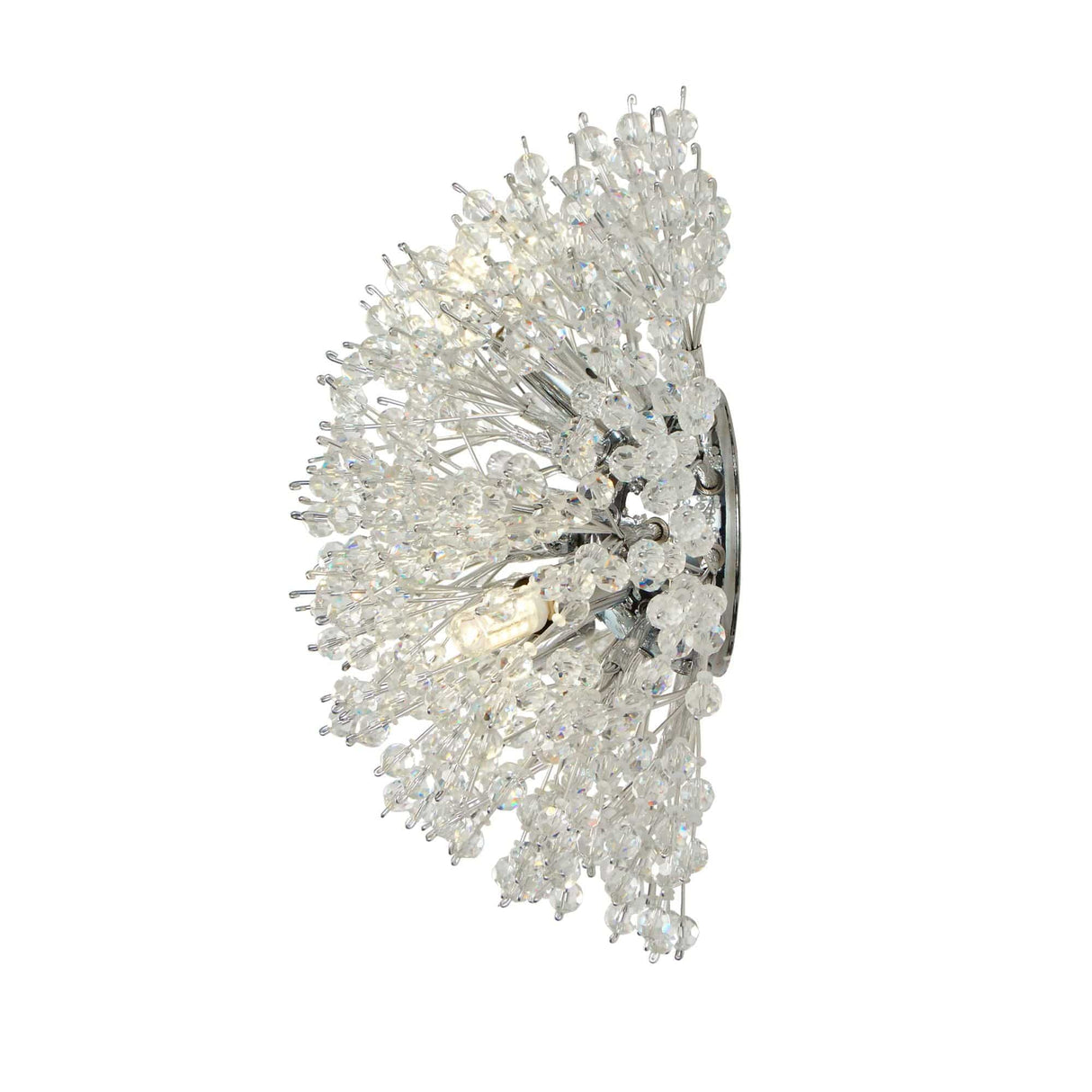Sunburst 3Lt Wall light - Chrome Metal & Glass Beads - Comet Lighting