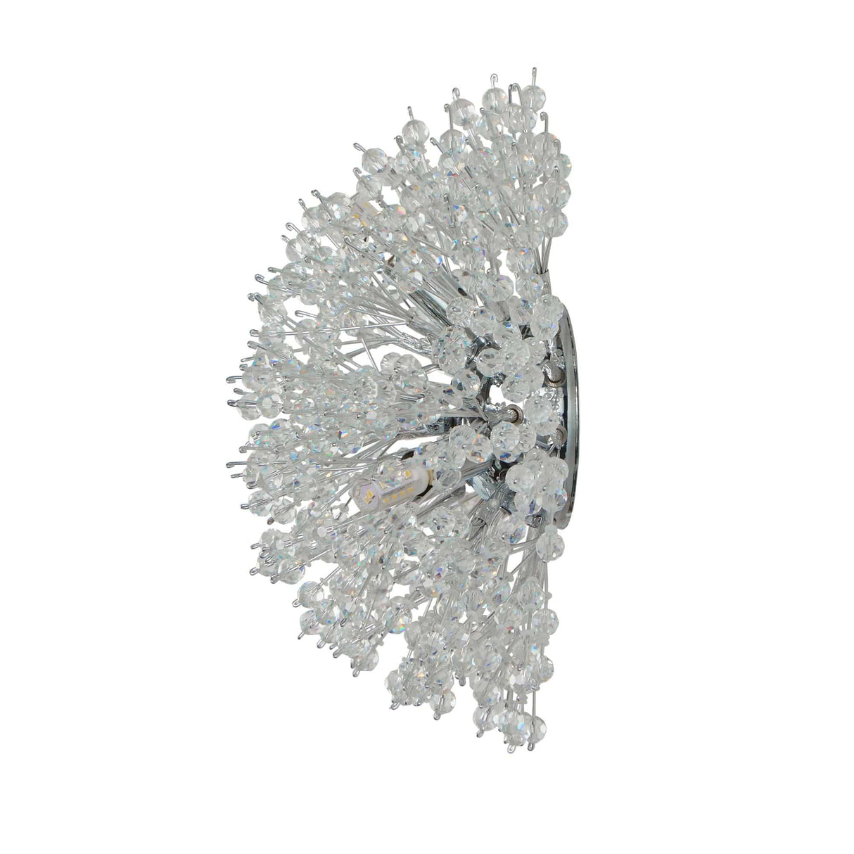 Sunburst 3Lt Wall light - Chrome Metal & Glass Beads - Comet Lighting