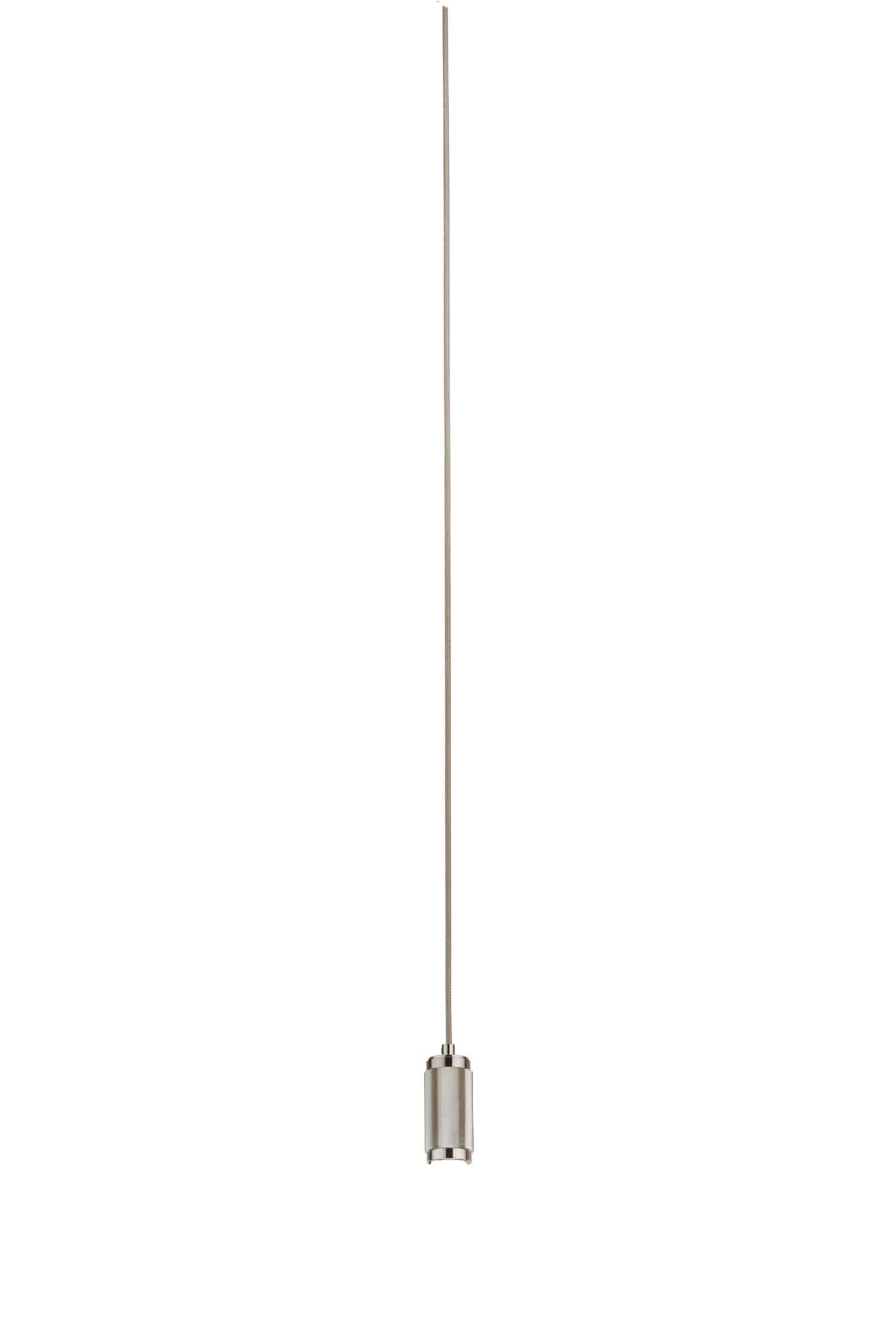 Suspension Cable - Satin Silver Metal & Grey Braided Cable - Comet Lighting