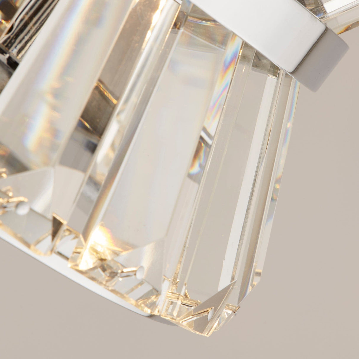 Uptown 2Lt Wall Light - Chrome Metal & Clear Crystal - Comet Lighting