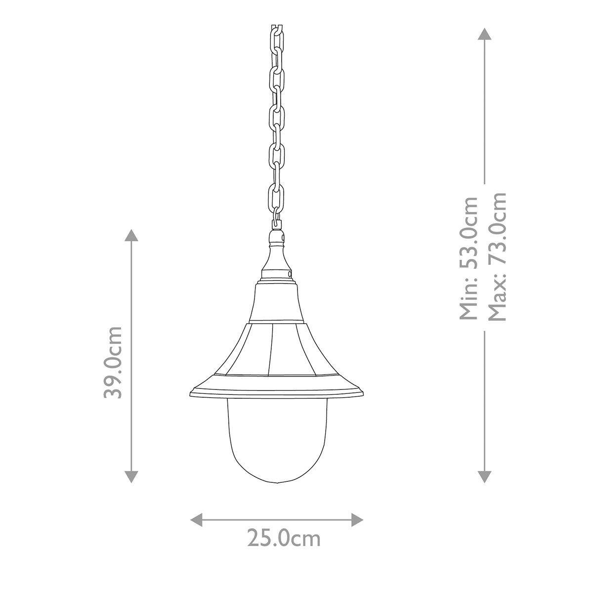 Shannon 1 Light Chain Lantern - Comet Lighting