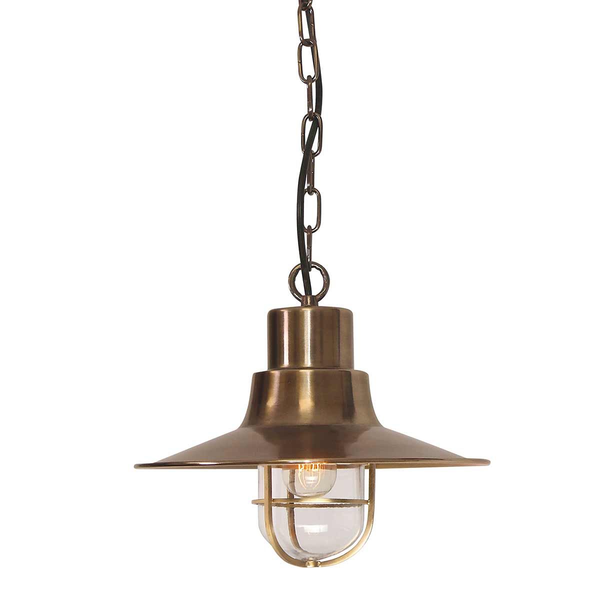 Sheldon Outdoor Chain Lantern Brass - Comet Lighting