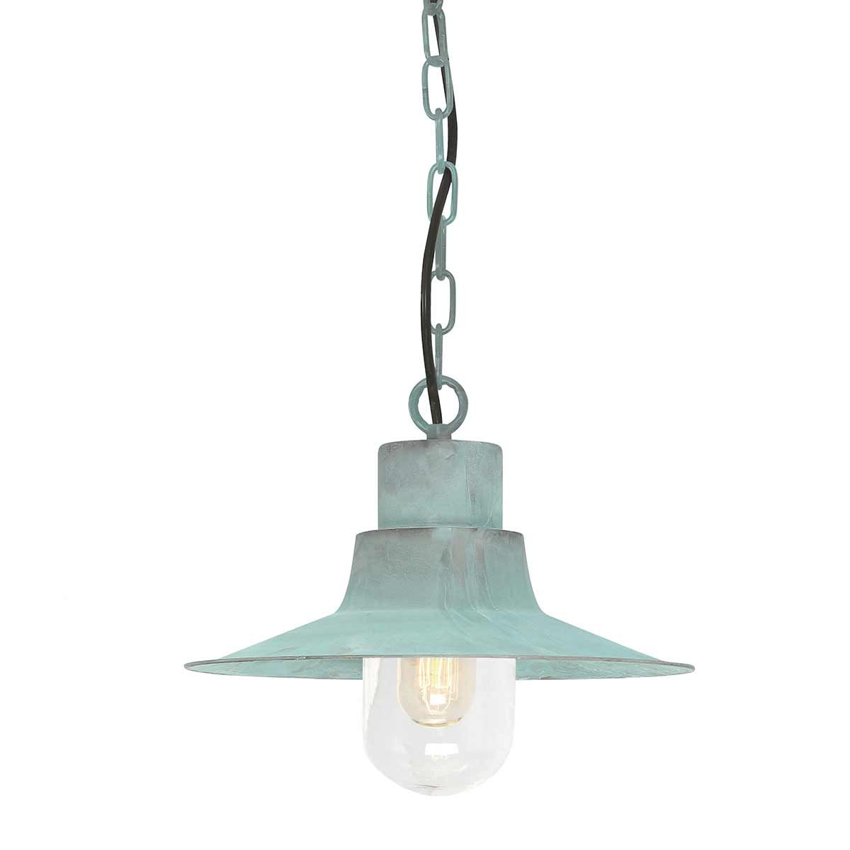 Sheldon 1 Light Chain Lantern - Verdigris - Comet Lighting