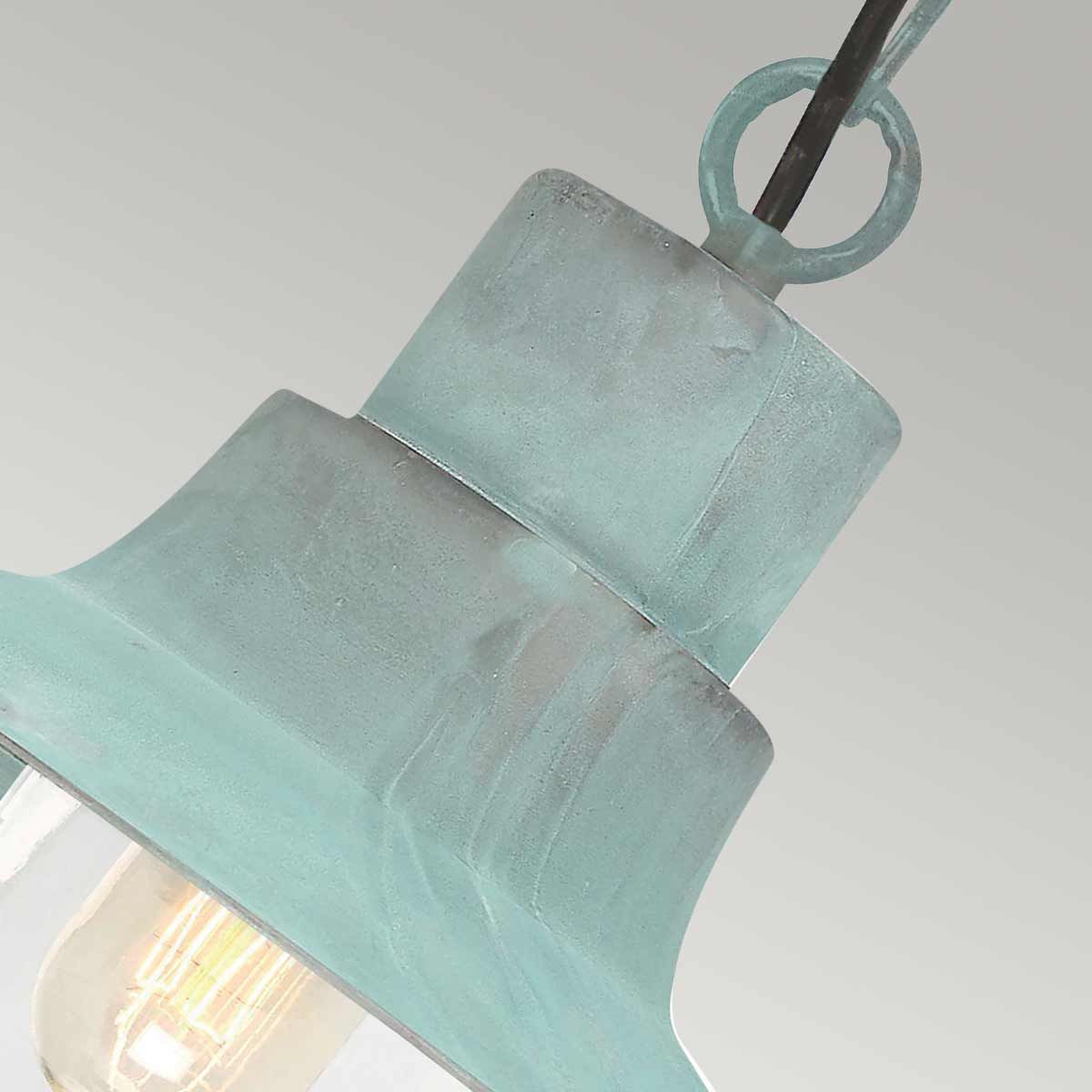 Sheldon 1 Light Chain Lantern - Verdigris - Comet Lighting