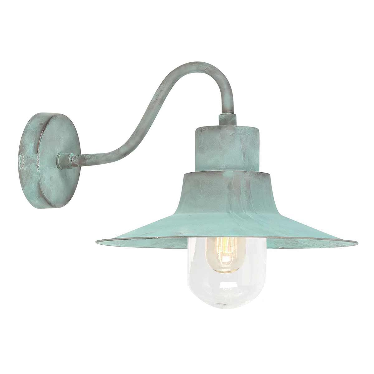 Sheldon 1 light Wall Lantern - Verdigris - Comet Lighting