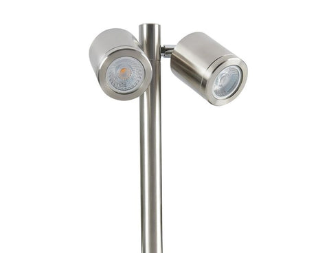 SL230 Twin spike pole, stainless steel, wide beam, low voltage, 3000K