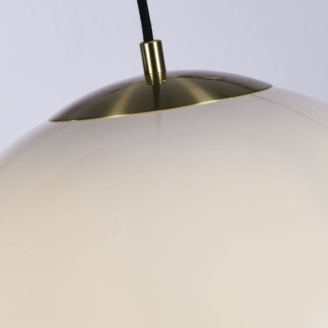 Atom II Pendant - Satin Brass & Opal Glass 40cm