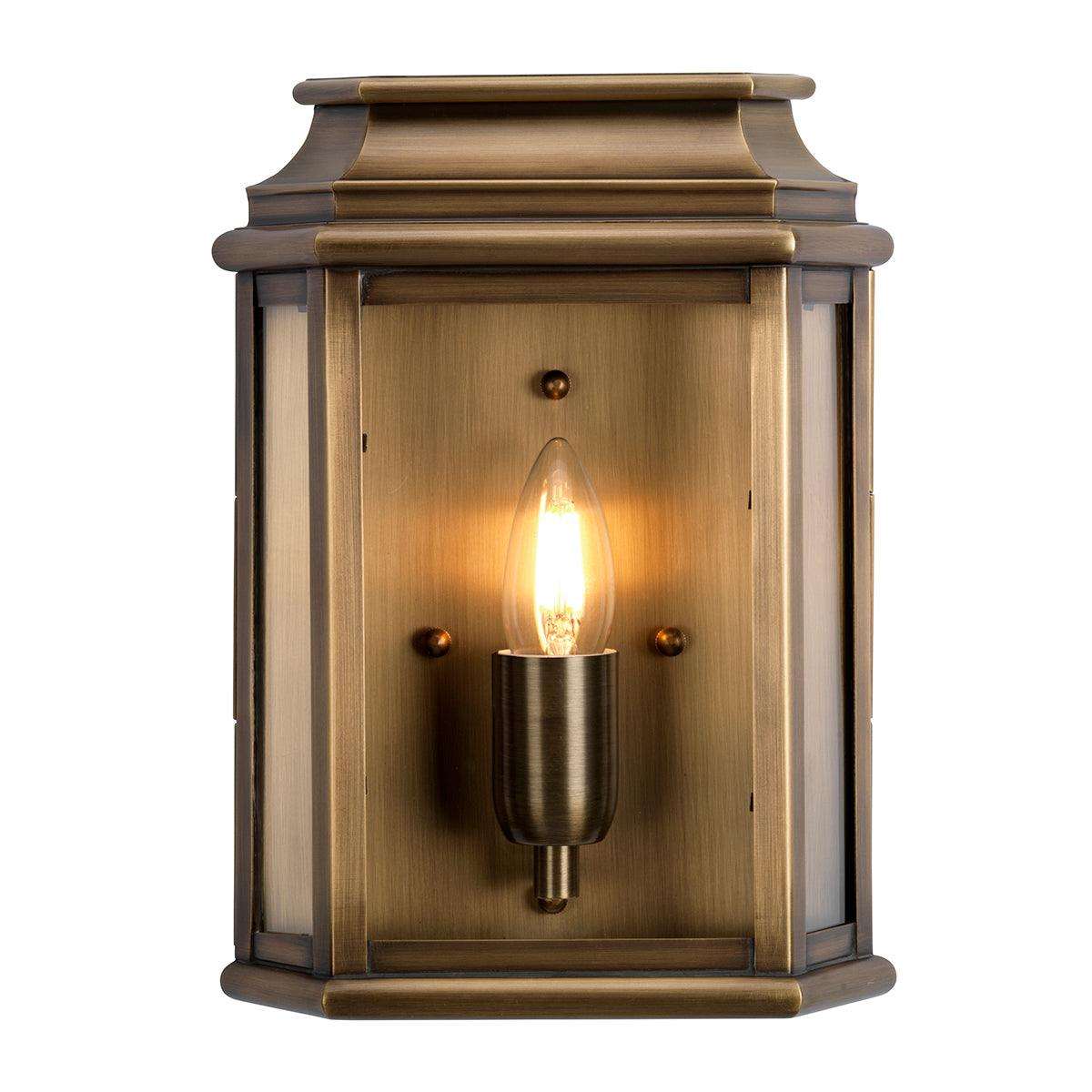 St Martins Outdoor Wall Lantern Brass - Comet Lighting